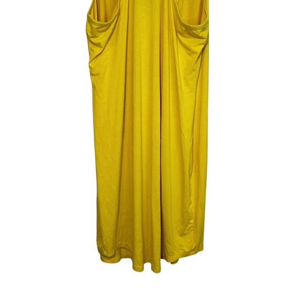 Joe Boxer Womens Yellow Swim Coverup Racer Back Tank Dress Beach Graphic Print L - Picture 7 of 9